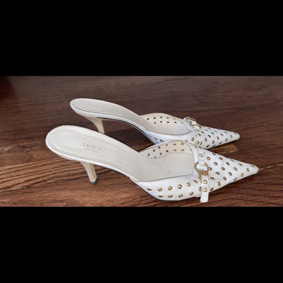 White Gucci Mules size 10 B Vintage - Picture 5 of 5